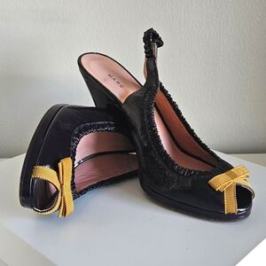 Marc Jacobs Retro Heels Peep-Toe Slingback Deep Purple Size EU 40